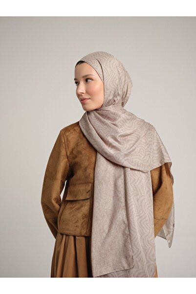Ayshara شال شيراز من مجموعة كوليكشنز بلون البيج المتسخ ذو وجهين