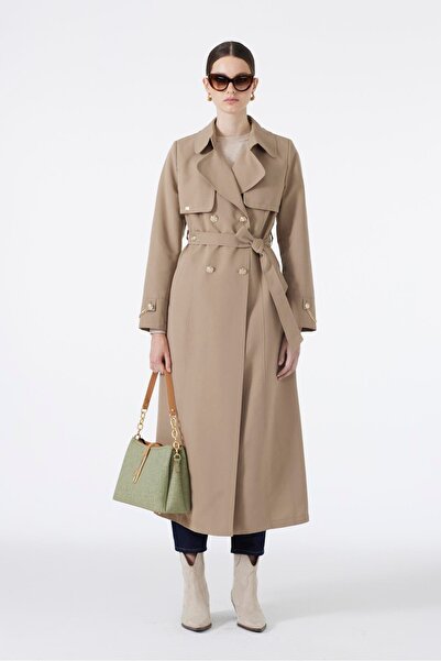 Zühre Zincir Detaylı Vizon Trençkot 13560