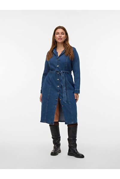 Veromoda Curve Jeanskleid VMCTELLY Midikleid