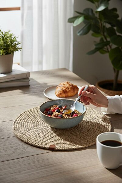 ANJEAHOME Narva Single Dark Beige Supla |   American Service Lux Presentation Plate Coaster 32X32Cm |   Stylish Tableware Decoration