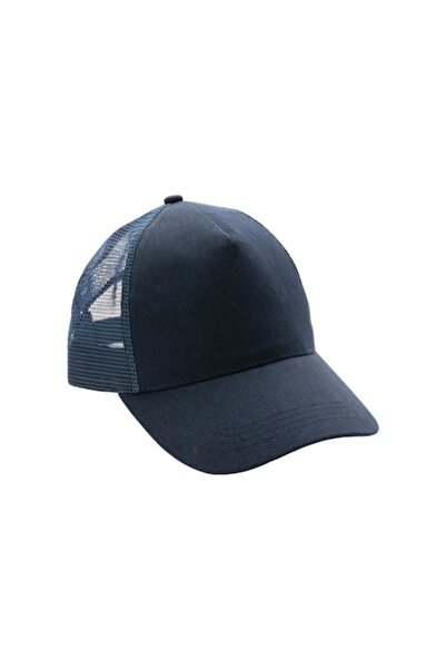 RONIC Delhi Trucker Cap - Navy ( Combed Recycled Cotton, 5-Panel, Velcro, One Size, Unisex)