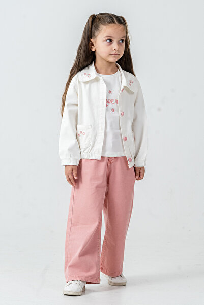 kinderos Flowers Embroidered Girls' 3-Piece Set - 26K 6355