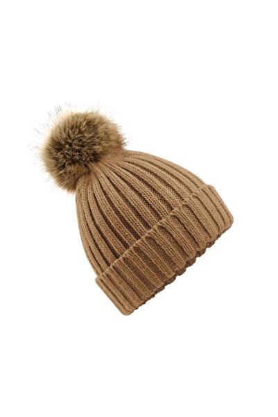 RONIC Pom Pom Beanie, one size, unisex, dark beige