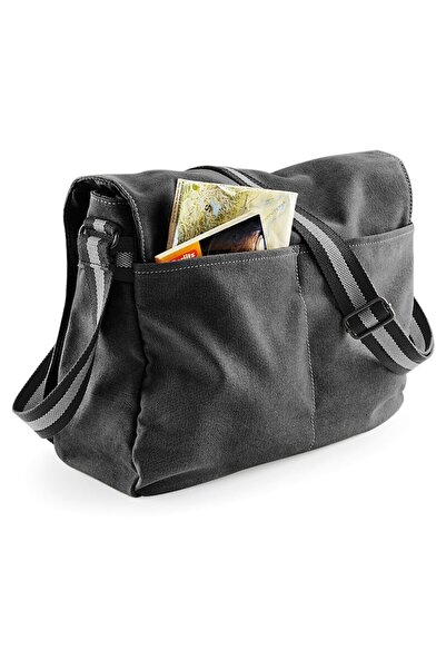 RONIC Despatch bag, vintage look, 100% cotton canvas, adjustable strap, Rip-Strip closure, 40×30×1