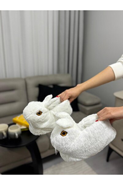 Groster Tavşan Model Kaymaz Taban Rahat ve Konforlu Kışlık Kadın Panduf