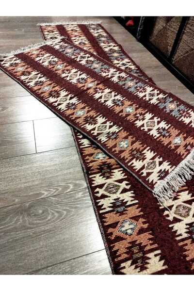 OEM 1+1 Traditional Rugs, 60 x 150 cm, Brown and Cream, Rustic 2