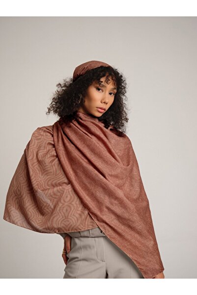 Ayshara شال شيراز من مجموعة المرجان الباهت ذو الوجهين