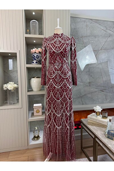 Limbamba İşlemeli Taş Detaylı Abiye