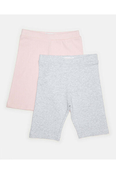 REDTAG Girls Pink And Grey Cycling Shorts (Pack of 2)