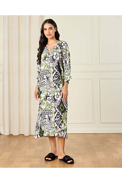 REDTAG Women Multicolour Allover Printed Kaftan Nightgown