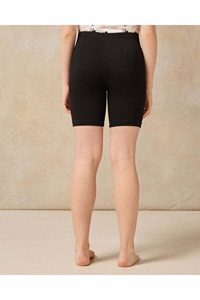 REDTAG Senior Girls Black And White Cycling Shorts (Pack of 2)