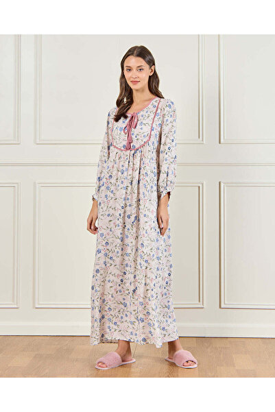 REDTAG قميص نوم نسائي أبيض مطبوع