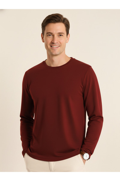 Lumora ERKEK BİSİKLET YAKA SLIMFIT ÇELİK ÖRME SWEATSHIRT