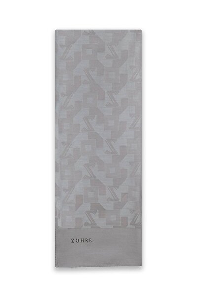 Zühre Geometric Patterned Gray Shawl 0034