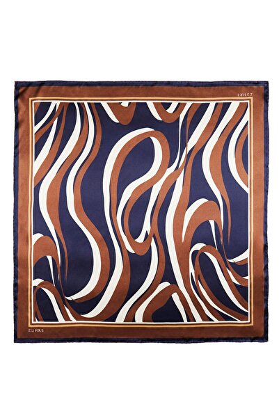 Zühre Wave Pattern Silk/Satin Scarf V9 0092