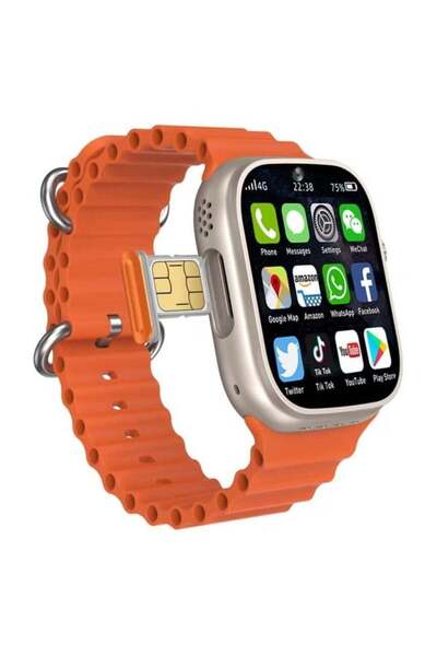 TELZEAL ساعة TC4G الذكية بنظام أندرويد - ذاكرة وصول عشوائي (RAM) سعة 2 جيجابايت، وسعة تخزين 16 جيجابايت، وشاشة لمس كاملة مقاس 2.2 بوصة