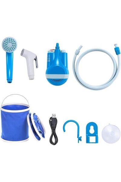 Twinkle Mart Portable Camping Shower Kit - Rechargeable Battery-Powered Outdoor Shower Pump