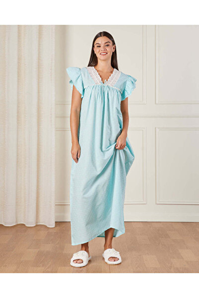 REDTAG قميص نوم نسائي من الدانتيل باللون الأزرق