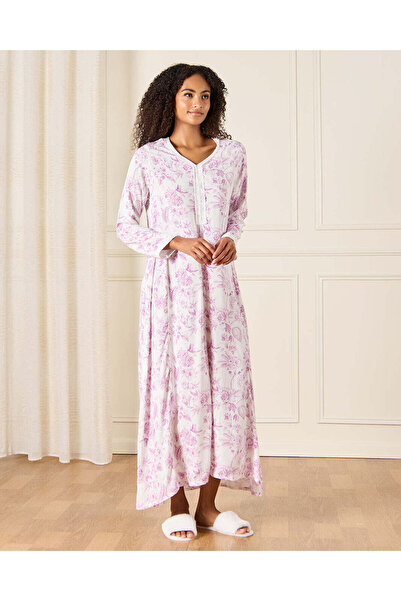 REDTAG Women White Detailed Printed Nightgown