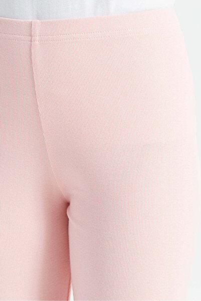 REDTAG Senior Girls Pink Ribbed Leggings