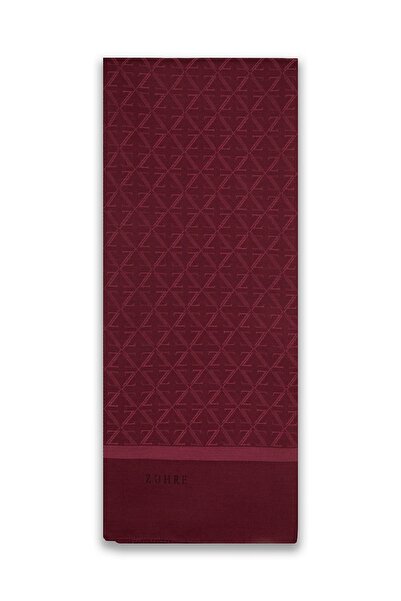 Zühre Monogram Patterned Burgundy Shawl 0053