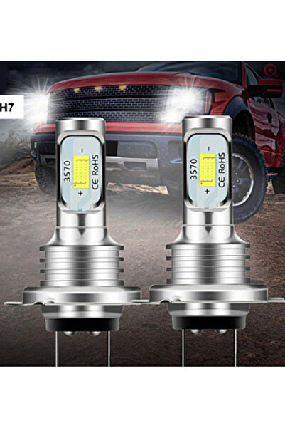XL Set 2 becuri auto LED H7 3570 7000LM 2SMD temperatura culoare 6000K putere 80W