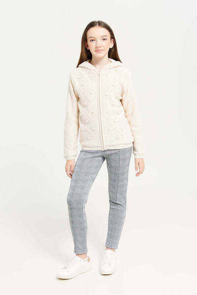 REDTAG Senior Girls Black And White Checkered Leggings