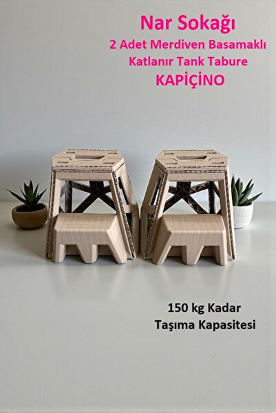 nar sokağı 2 Adet Merdiven Basamaklı Katlanabilir Tank Tabure