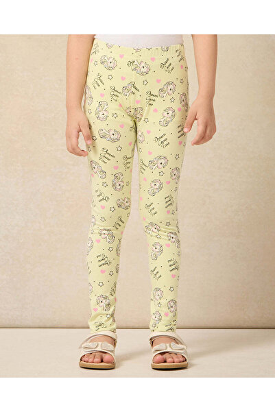 REDTAG Girls Yellow Horse All Over Print Legging