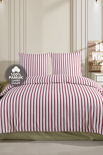 Cote Blanc Piazza 100% Cotton Flannel Double Size Fitted Sheet Duvet Cover Set