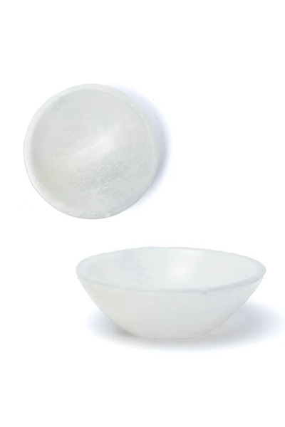 OEM Round selenite bowl 12 cm, energy purification, crystal recharge, decoration