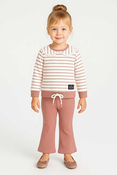 gigigiyim Lace Collar Detailed Two String Girls' Suit