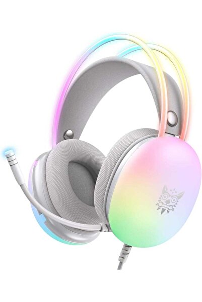 Onikuma X25 Professional Gaming Headset – USB + 3.5mm RGB Over-Ear – White