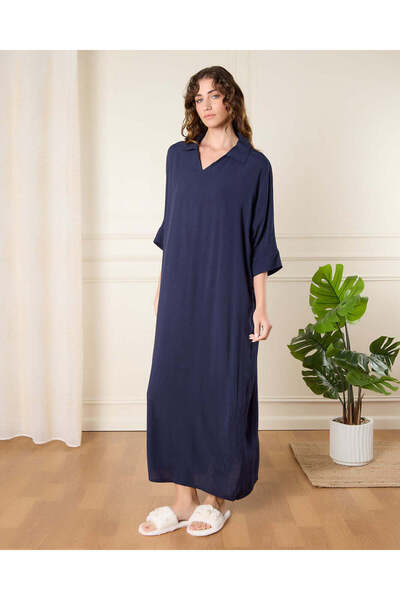 REDTAG Women Navy Plain Nightgown