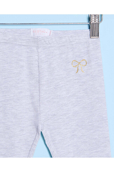 REDTAG Infant Girls Grey Embellished Leggings
