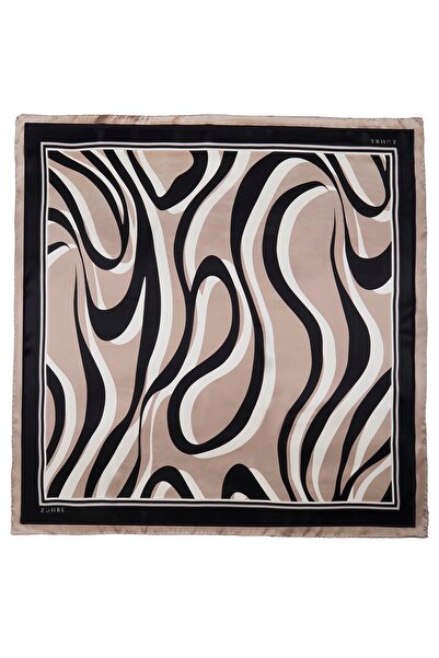 Zühre Wave Pattern Silk/Satin Scarf V13 0092