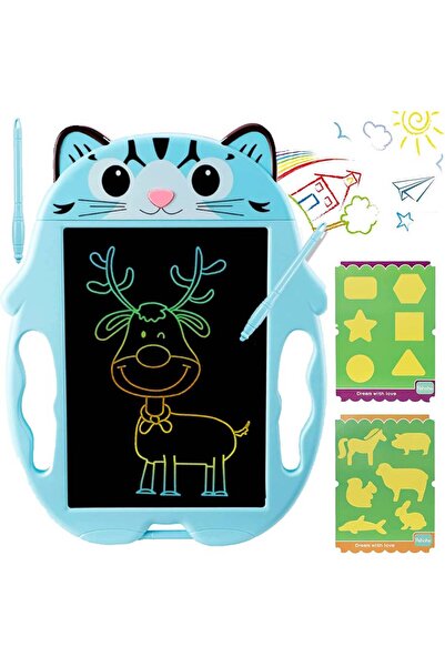 RCO Tableta copii LCD pentru desenat, Motanel cu buton de stergere, 23cm, Alb...