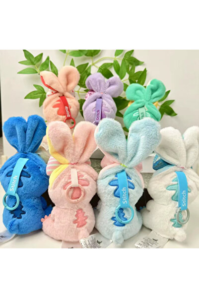 NB market Green Stitch Plush Toy 15cm Long-Eared Stich Keychain Bag Charm Accessory Stick