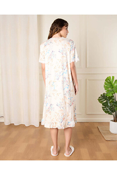 REDTAG Women White Printed Nightgown