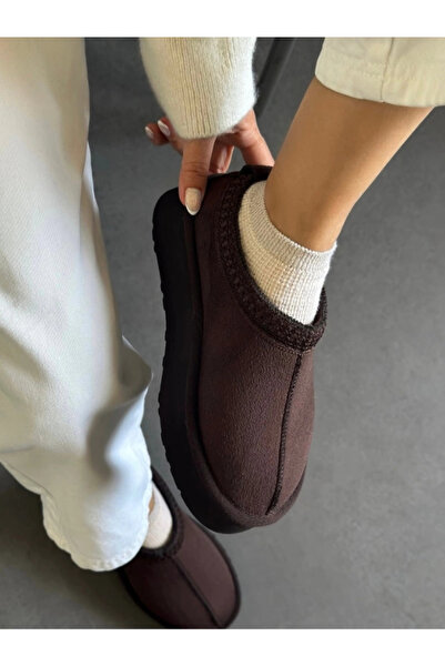 Heyzen KALIN TABAN KÜRKLÜ TERLİK KAHVE