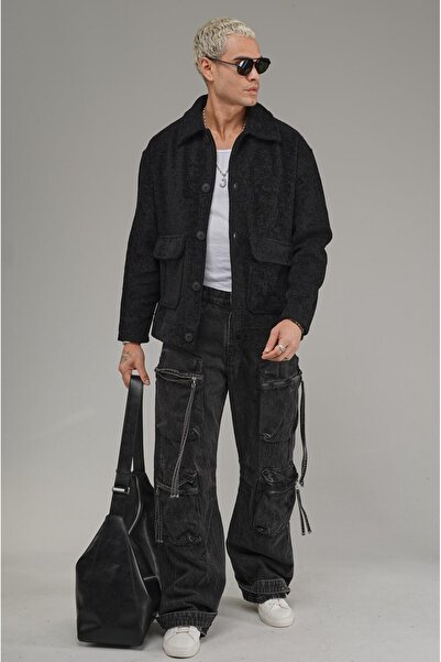 king brich Мъжка поларна блуза с голям размер и закопчаващ се яка