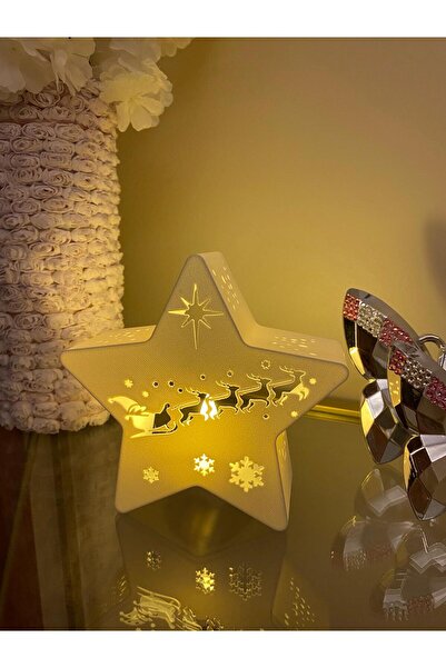 smilechild زينة عيد الميلاد كبيرة الحجم 14 سم مع شمعة LED على شكل نجمة بيضاء، تشمل شمعة LED واحدة