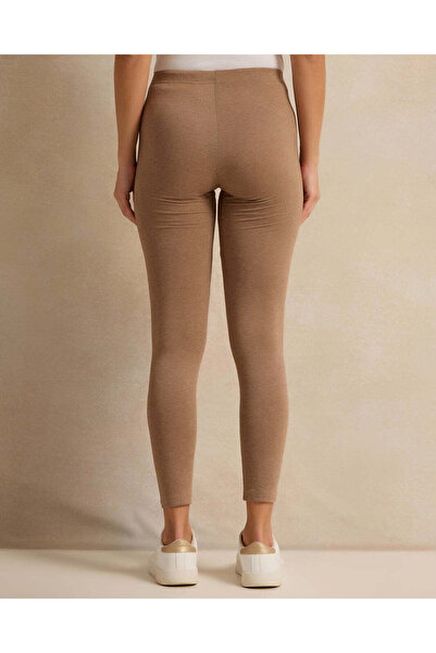 REDTAG Women Taupe And Beige Plain Leggings Set (Pack Of 2)