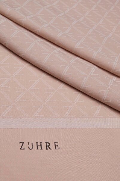 Zühre Monogram Patterned Beige Shawl 0053