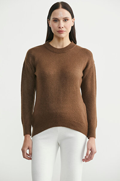 Sementa Oversized Front Verev Knitwear Sweater - Brown