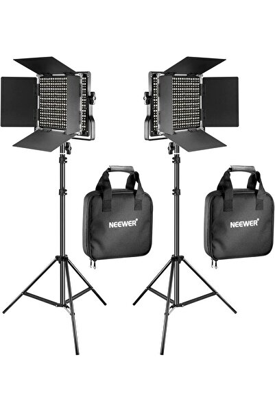 NEEWER 2 Pieces Bi-color 660 LED Video Light and Stand Kit
