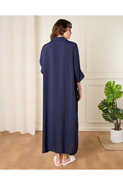 REDTAG Women Navy Plain Nightgown