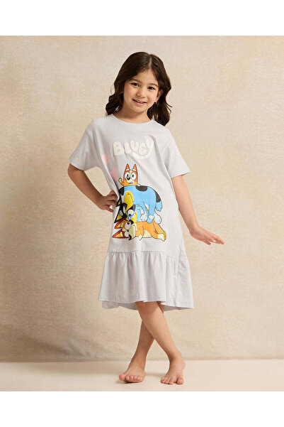 REDTAG قميص نوم رمادي مطبوع للبنات