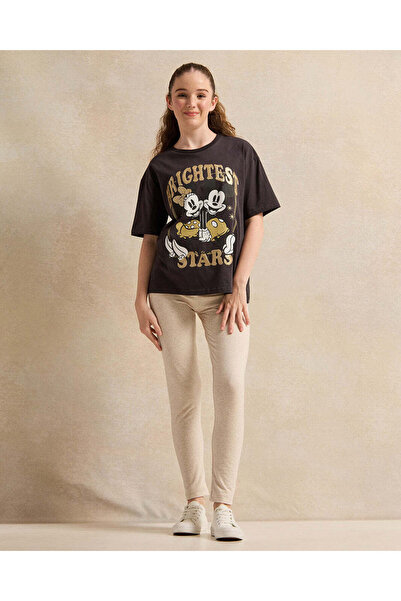 REDTAG Senior Girls Beige Basic Leggings