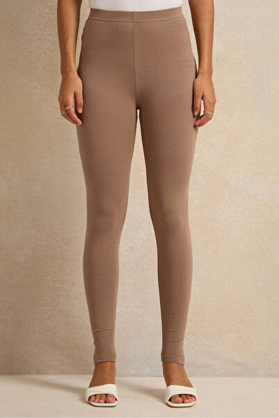 REDTAG Women Brown Leggings Set (Pack Of 2)